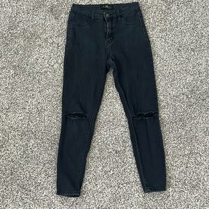 Hammer Jean Black Distressed high waisted skinny jeans